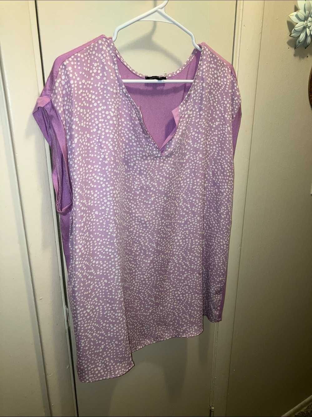 Papermoon Lavender Dot V-Neck Tunic Top XXL